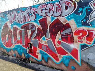 Fresque wildstyle What's Good Courage par Shiro