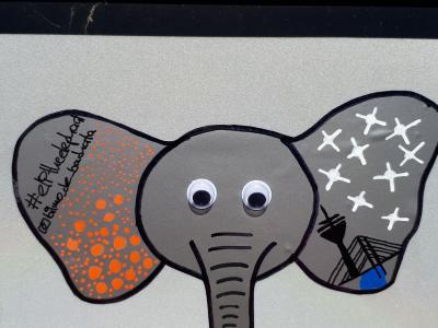 Éléphant de Bilmo sur panneau, Santa Cruz