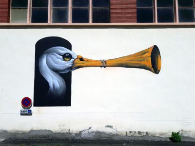 Homme-poisson a Gimont par Veks Van Hillik