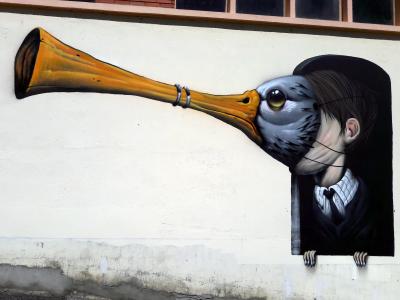 Homme-poisson a Gimont par Veks Van Hillik