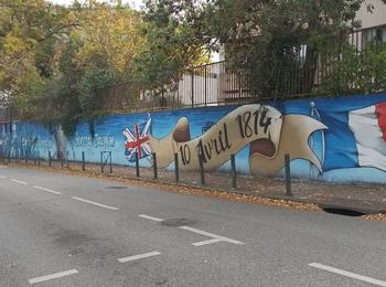 fresque la bataille du 10 avril 1814 france-toulouse-graffiti