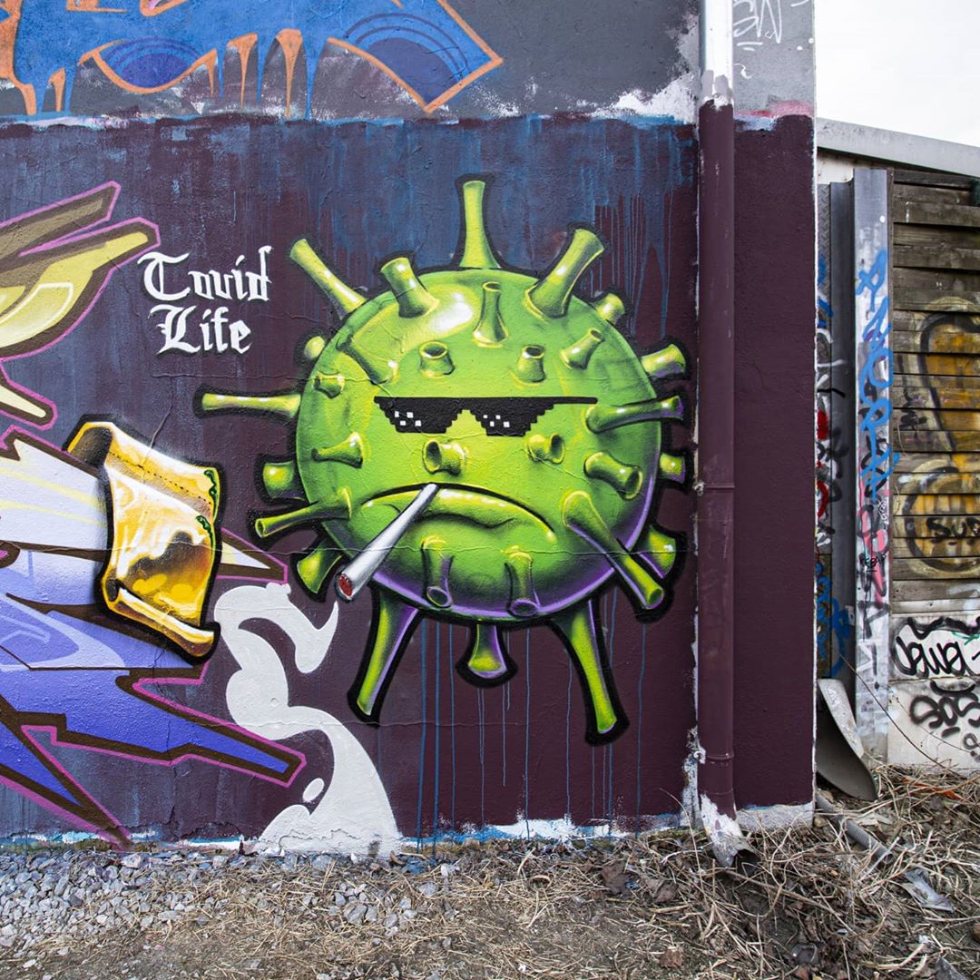 Le corona virus (covid-19) street art et graffiti